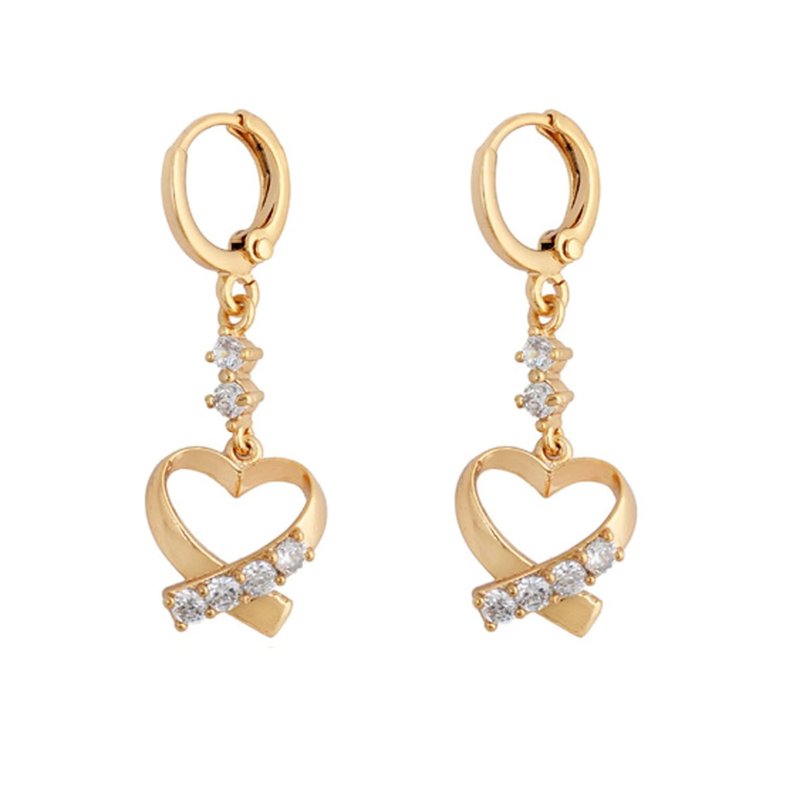 AMDXD Pendientes de oro de 9 quilates 375 para mujer, auténticos, con moissanita, oro amarillo de 9 quilates