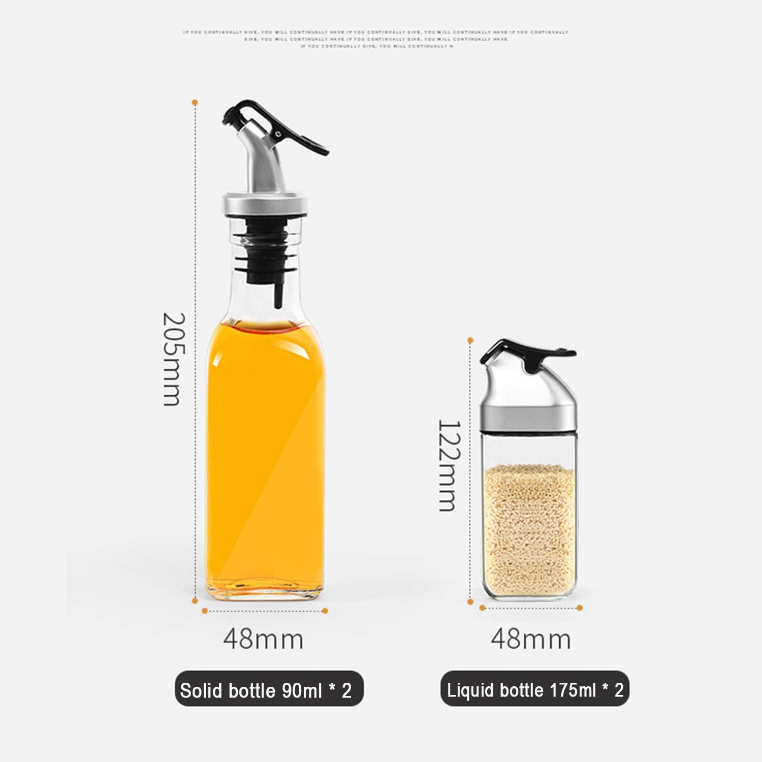Set di condimenti in vetro per cucina, bottiglia di spezie e dispenser di aceto di olio con supporto, ideale per decorazione e organizzazione da tavolo