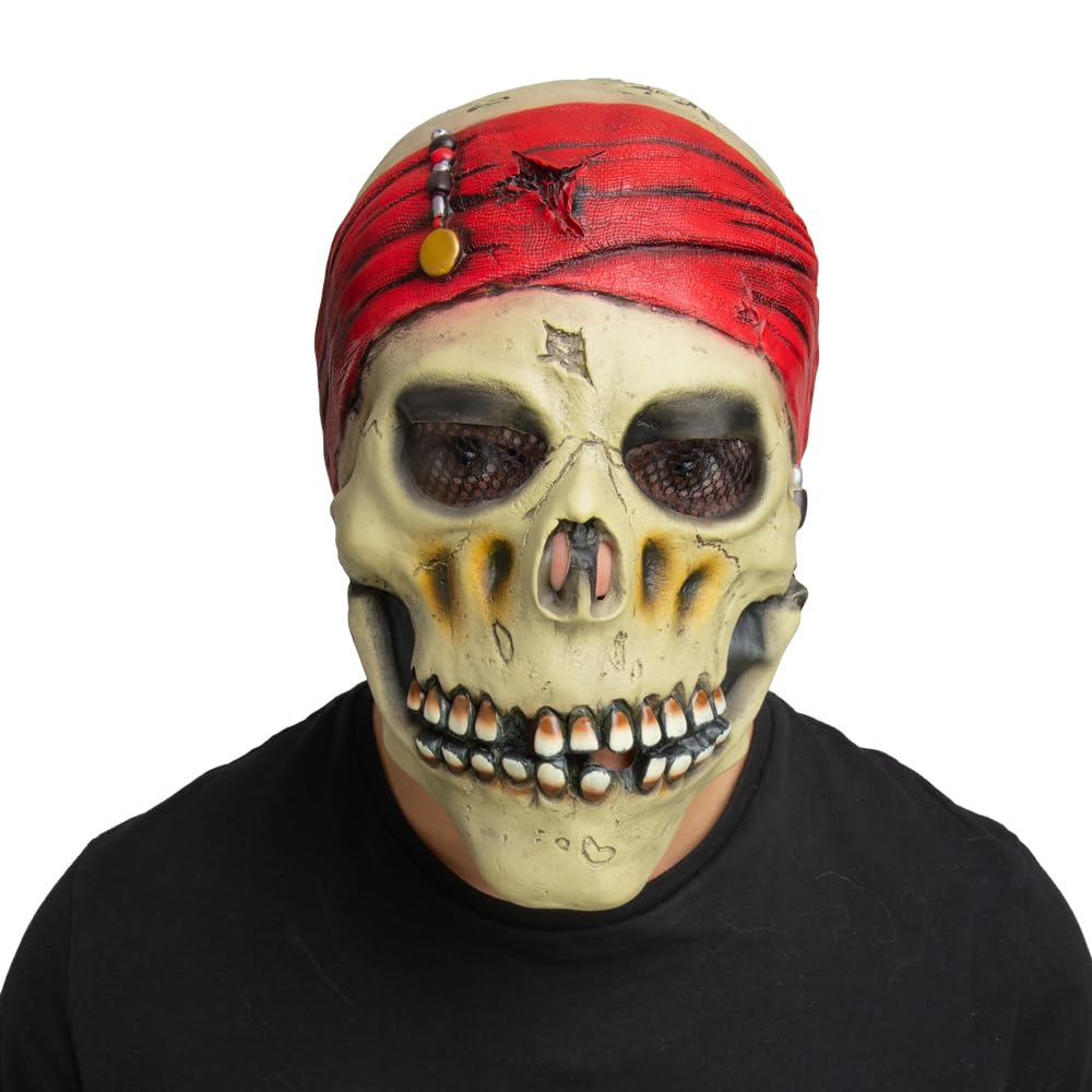 Wicked Costumes Skeleton Caribbean Pirate Latex Mask Fancy Dress Accessory