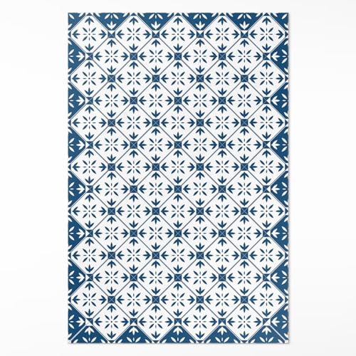 Tapis en vinyle maison deco rectangle PVC 60x90 cm style Cube Losange - 2