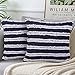 2 Pezzi Boho Federe per Cuscini Quadrate Copricuscini in Cotone e Lino 45x45 cm Morbido Federa Ciuffi Decorativa con Strisce e Cerniera Invisibile per Letto Camera Soggiorno Fattoria,Blu Navy