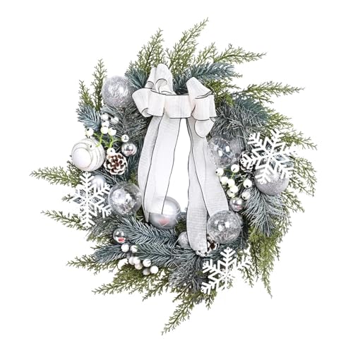 Couronne de noël artificielle YZCIS grand volume pour décoration extérieure
