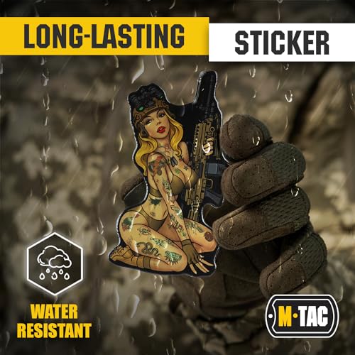 Image of M-Tac Morale Sticker Tactical Girl - 3D Sticker - Bumper Sticker - Tactical Military Stickers for Laptop, Tablet, Phone, Notebook, Car Bumper, Hard Hat (№5 Hooligan)