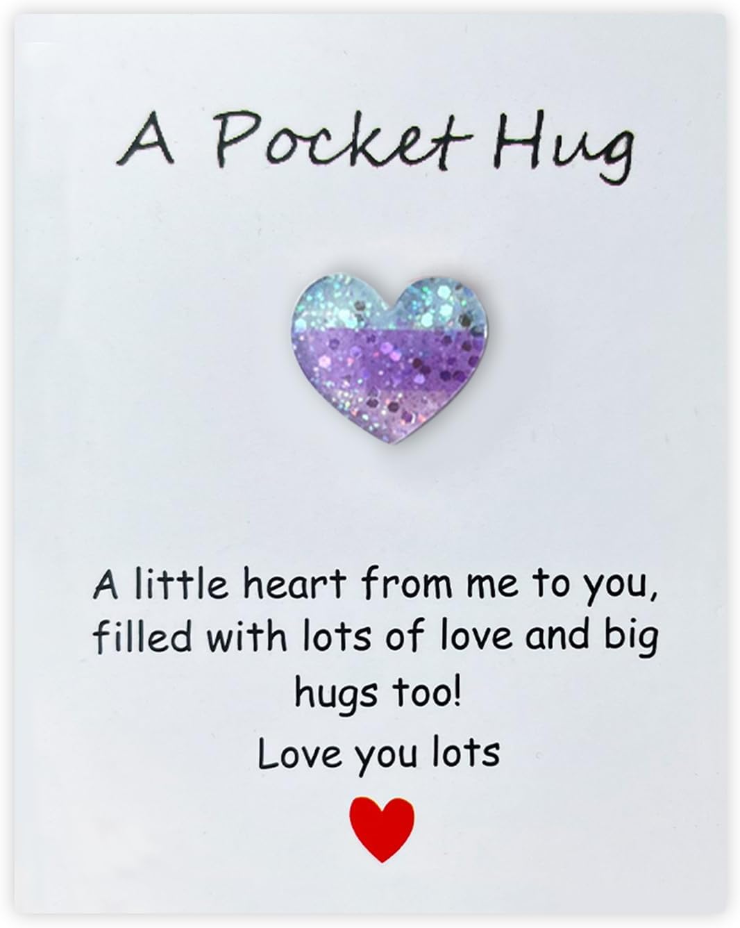 OnperpoePocket Hug with Card Purple Resin Heart Token Friendship Gifts for Women Thinking of You Gifts Good Luck Gifts Long Distance Relationship Gifts for Best Friend Boyfriend Girlfriend