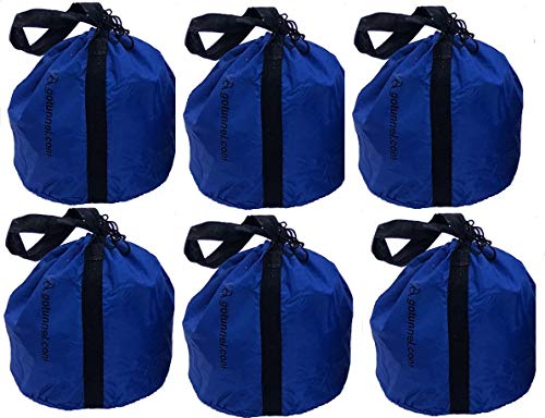 Economy Sand Bag Anchor Bags (with Handles) - Weights for Dog Agility Tunnels, Soccer Goals, Tents, Canopies, Photography, Production Events, Mic Stands and Other Equipment - 6 Bag Set