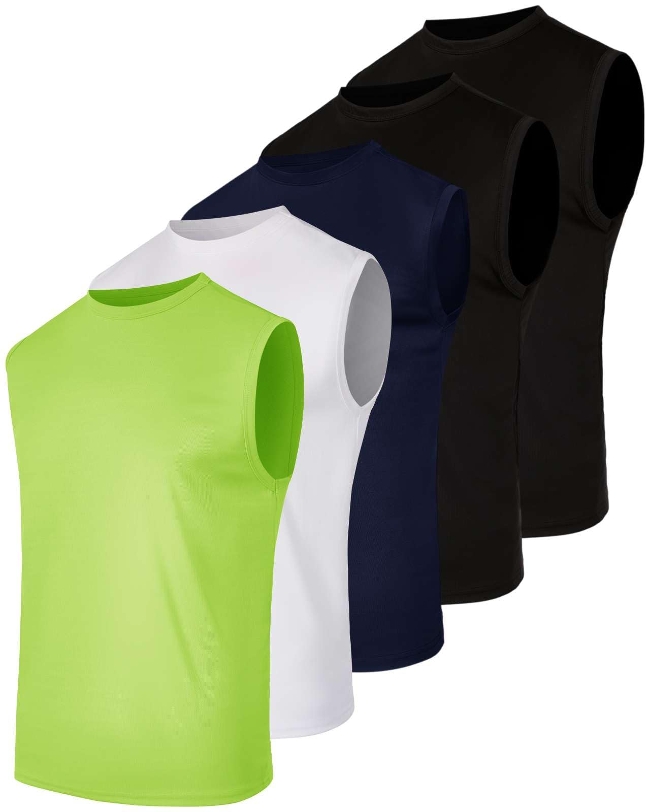 Real Essentials 5 Pack: Men's Mesh Active Athletic Tech Tank Top - Workout & Training Activewear (Available in Big & Tall)