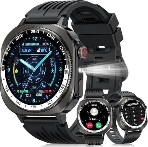 Soudorv Smartwatch for Men Women, Flashlight, 24/7 Heart Rate/Sle...