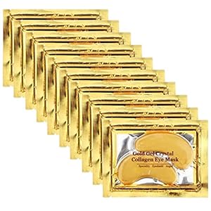 Permotary 30 Pairs 24K Gold Gel Crystal Collagen Eye Pads,Under Eye Mask for Moisturizing,Fine Lines,Dark Circles& Puffy Eyes Under Eye Patches,Gold