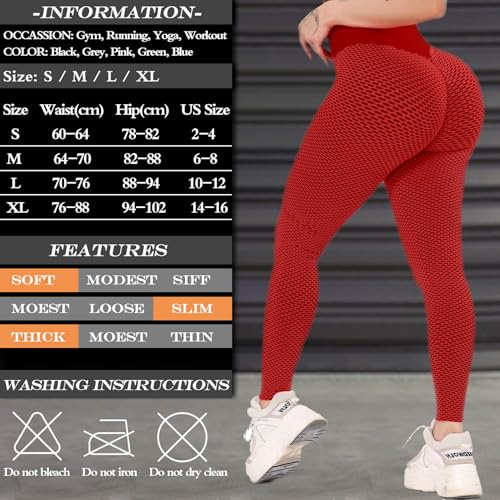 JGS1996 Butt Lifting Leggings for Women Tummy Control Workout Yoga Pants High Waisted Scrunch Booty Gym Compression Tights