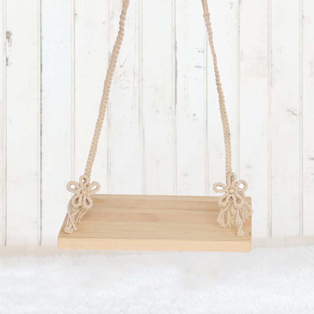 URFEDA Bébé Balançoire Nouveau-Né Garçon Filles Accessoires De Photographie Balançoire en Bois Bébés Meubles Photo ThèMe Accessoires Accessoires pour Studio Photo Shooting Bébé Accessoires Nature