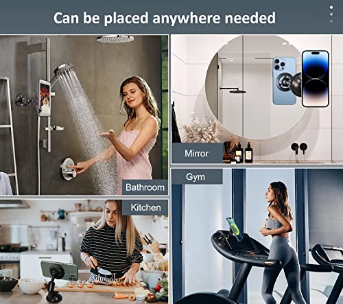 Karmus Magnetic Shower Phone Holder, 360° Rotating Phone Stand For Mirror/Bathroom/Kitchen, Vlog Video Recording Kit, Content Creator Essentials, Versatile Mount For All Phones With 2 Magnetic Ring #TOP1