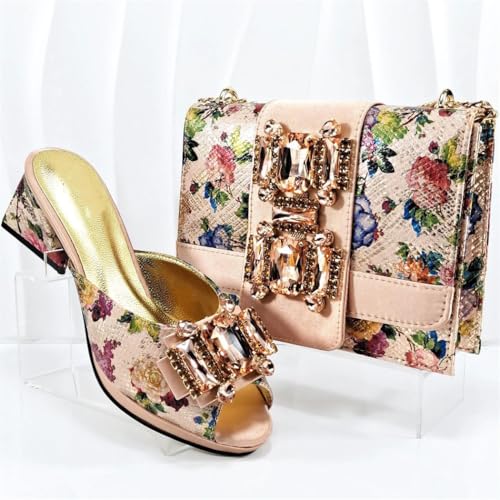 Womens Elegant Heeled Shoes and Handbag Set Italian Design Matching Look for Party Wedding2