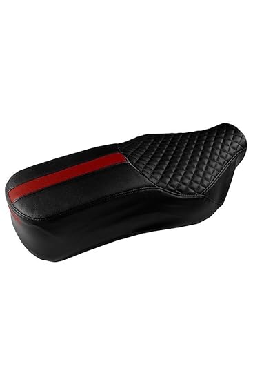 Elegant Bike Seat Cover for TVS Apache RTR 180 (Cameo Black & Red)
