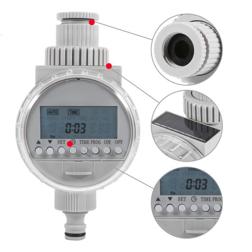 Zasilany energią słoneczną automatyczny zegar nawadniający z wyświetlaczem LCD do nawadniania i ogrodu