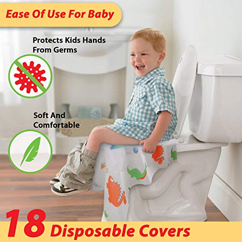 Athena Futures AF-DTCD Disposable Toilet Seat Covers For Toddlers, Extra Large Individually Wrapped Paper Potty Training Liners For Kids, Portable, Flushable W/Non-Slip Adhesive thumb #3