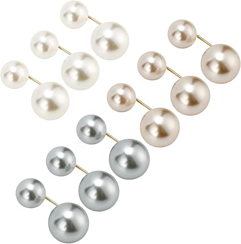 Paquete de 9 broches de perlas antiexposición, pines de decoración para ropa, suéter, broche, camisa, chal, clips