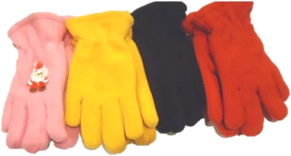 Set of Four Pairs Mongolian Fleece Gloves for Toddlers Ages 2-4 Years