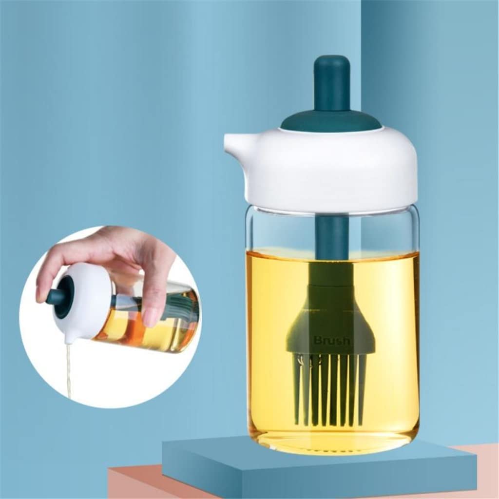 Bottiglia di olio in silicone pennello aceto lattina salsa serbatoio olio spezie pennello olio cucina barbecue ad alta temperatura spazzola accessori (colore: blu, dimensioni: 6,8 x 13,5 cm)