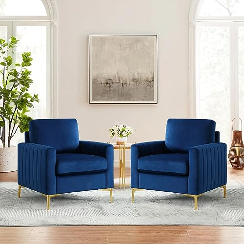 Navy Mcm Velvet Chair Tufted Velvet Accent Chair Set Of With Gold