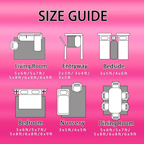 Tapete Hot Pink 2x3 Rayas Moderno Lavable Suave Antideslizante miniatura 7