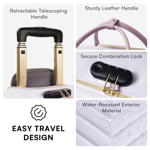 Image of Arcoyard Rolling Laptop Bag Women, Rolling Briefcase for Women for Work, 17 Inch Computer Bag with Wheels, Fashion Flap Laptop Bag With Wheels for Work Business, TSA Friendly Design, Light Purple