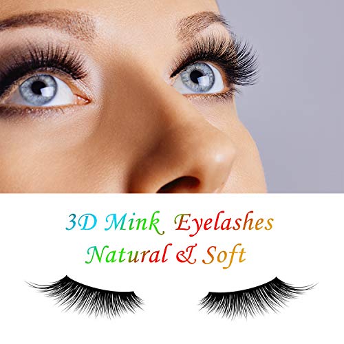 False Eyelashes Set 5 Pairs Styles, Fluffy 3D Eyelash Reusable, Mink Lashes Natural Look, Lashes for Women Handmade