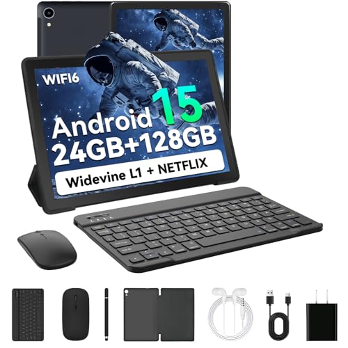 HiGrace 2025 Latest Upgraded Android 15 Tablet 10 Inch, 24GB+128GB+1TB Expand, WiFi 6 BT 5.4, Type-C...