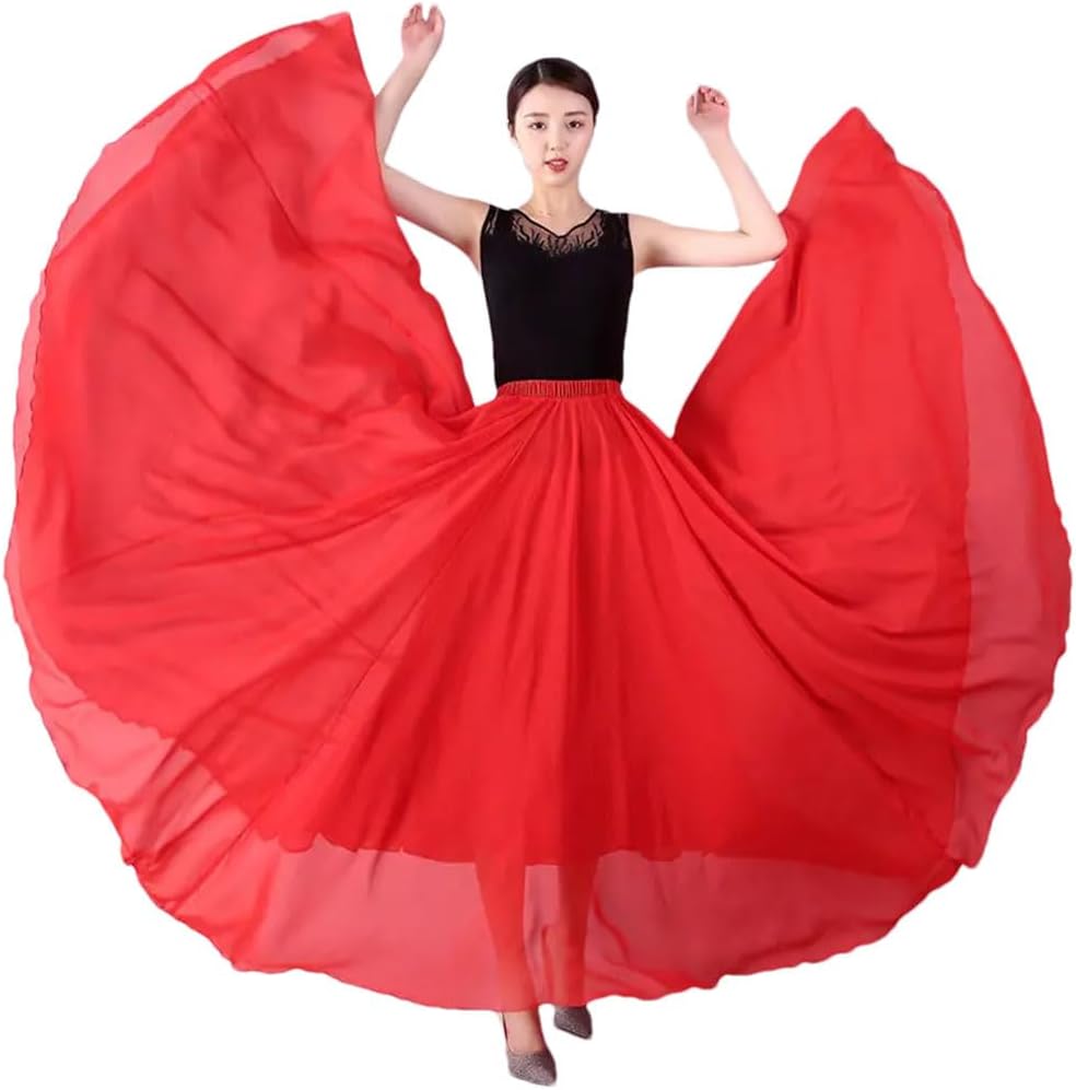 Chiffon Belly Dance Skirt for Women Belly Dancing Ballet Belly Dance Women Long Skirts Solid Dance Skirts