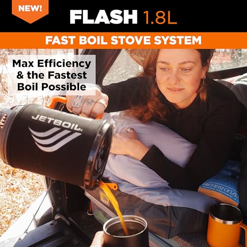 Image of Jetboil Flash Portable Fast Boil Stove for Camping and Backpacking with 1-Step Auto Ignition, Propane /Isobutane Burner with Cooking Cup