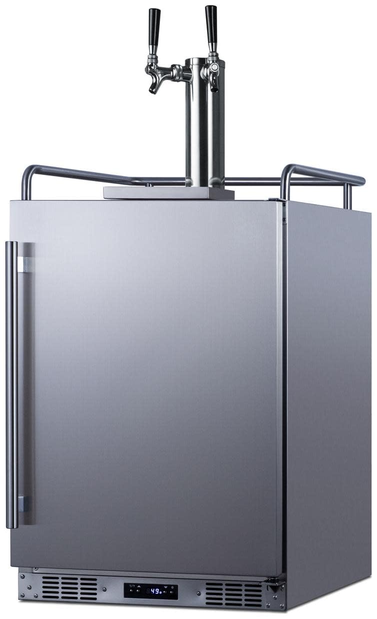 Summit 24" Outdoor Wine & Beer Kegerator, Dual Tap, Weatherproof, Beer And Wine Dispenser, Stainless Steel - Sbc683ostwinbw on Fridge.com - View 6