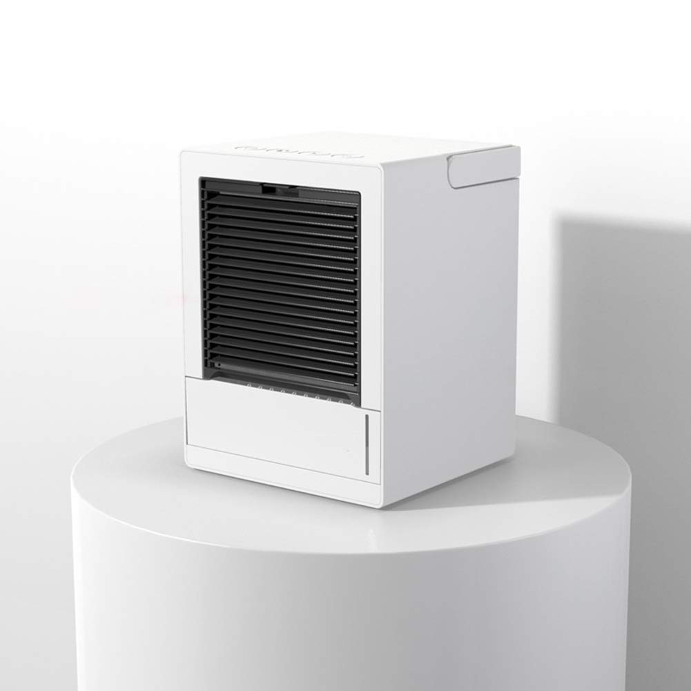 CurDecor 3 in 1 90° Automatic Shaking Air Cooler,Personal Quiet Evaporative Cooler,Table Fan Air Conditioner Fan Portable Handle White
