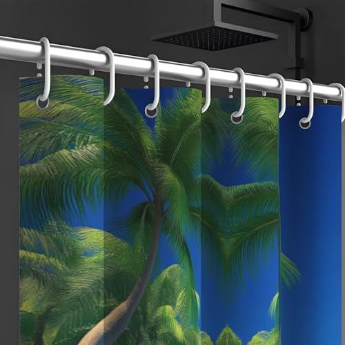 Rideau de douche palmiers en polyester de qualité supérieure 180x200 cm