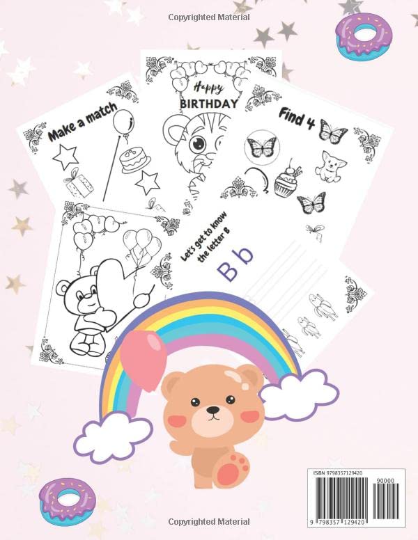 Birthday Girl: I'm 4 years old Activity And Coloring Book For Girls: Happy Birthday Gifts for Kids, Many Different Coloring Pages Types Of Activities And Much More! image 3