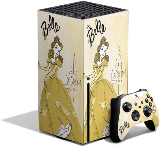 Skinit Decal Gaming Skin Compatible with Xbox Series X Bundle - Officially Licensed Disney Princess Tiana Sketch Design