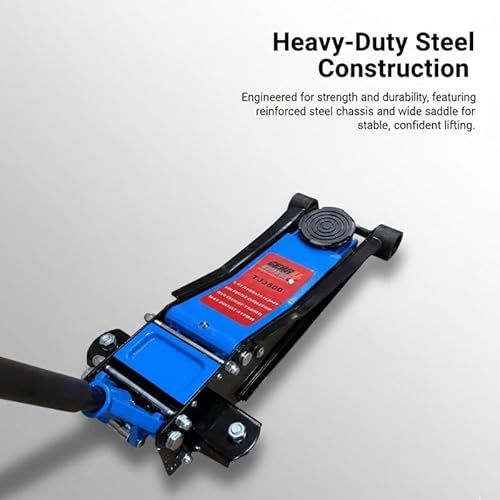 Gear4Garage 3T Low Profile Trolley Jack – Double Pump Hydraulic Lift 75–510mm Compatible With Cars & Vans - Image 3