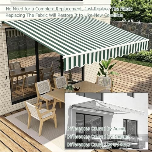 Toile de store banne rétractable 230x250 tissu polyester imperméable - 3