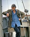 Jaws Robert Shaw as Shark Hunter Quint on Orca boat 8x10 Color Photo