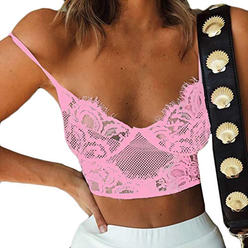 YKARITIANNA Women G-Strings, Thongs & Tangas, Wire Free Bra Lingerie Sexy V-Neck Underwear Novelty More Panties Pink