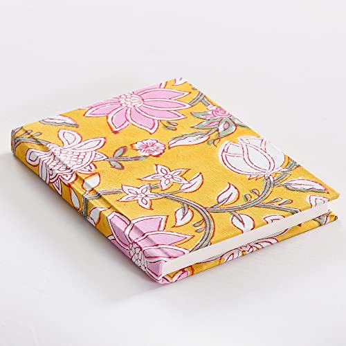 Image of Ravaiyaa - Attitude is everything Hand Block Printed Fabric Journal Handbound Notebook Gifts for Writers Recycled Paper Notebook Diary