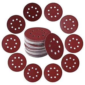 100PCS 5 Inch 125mm 8 Holes Sanding Discs 60 120 240 400 600 800 1000 1200 1500 2000 Grit Sandpaper Sander Round Sand…