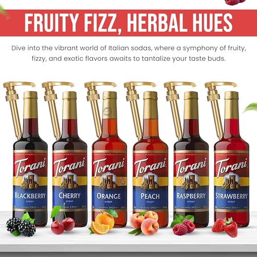 Torani Fruit Bowl Syrup Variety | 6-Pack | Includes 6 syrup pumps. Raspberry, Strawberry, Blackberry, Cherry, Orange & Peach for Italian sodas, lemonade & tea. - image 6