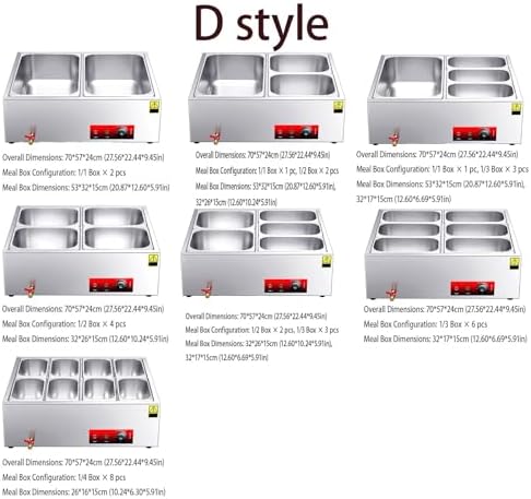 Energy Efficient Commercial Food Warmer - Heavy-Duty Large Capacity Stainless Steel Buffet Server for Restaurants & Catering Services - Durable, Reliable & Ideal for Events (A3-57x37x24cm)