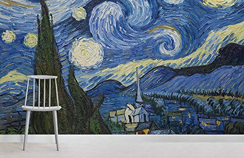 Van Gogh - Papel pintado para pared, diseño de noche estrellada de Van Gogh