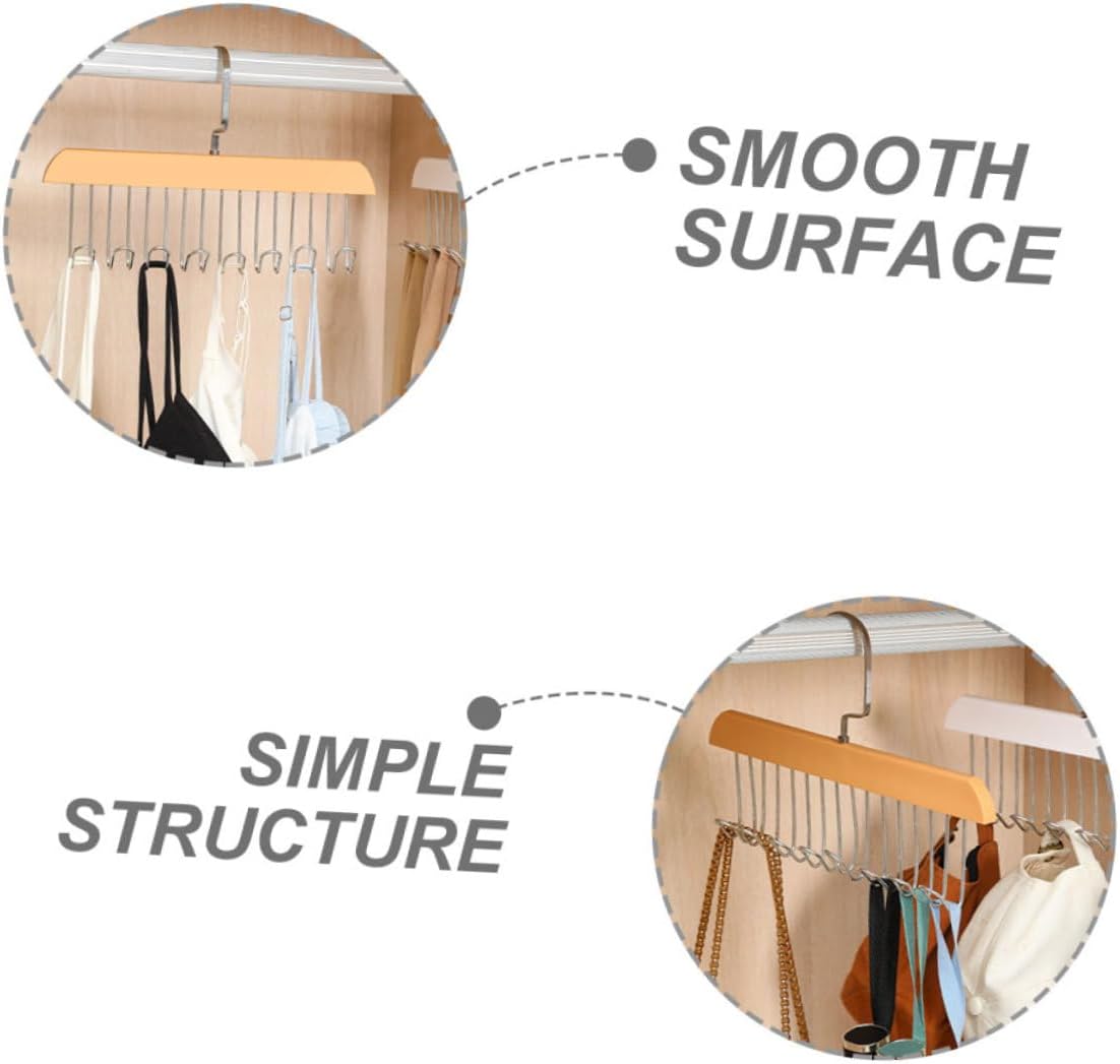 5sets 2pcs Versatile Closet Hanger with Multiple Hooks for Handbags Scarves Belts Bras Space Saving Organizer for Neat Wardrobe Storage 2pcs*5