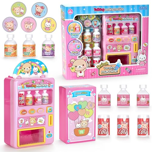Woleigiao Kids Toy Vending Machine Toys for Kids with Music and Lights Juice Drink Vending Machines Dispenser Toys Perfects for Kid Girls and Boys Age 3-8