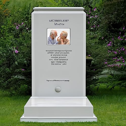 Image of ADFSTONE Personalized Headstone Picture, Custom Ceramic Portrait Tile for Grave & Memorial Garden, Waterproof UV Resistant Bereavement Gift for Deceased Loved Ones, Outdoor Cemetery Decor