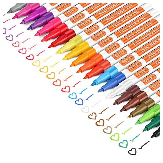 Acrylic Paint Marker Pens, 21 Colors Oil Based Painting Markers for Rock Painting, Stones, Wood Ornaments, Glass, Metal and Ceramic Painting, Halloween Decorations Christmas Ornaments Pumpkin Painting