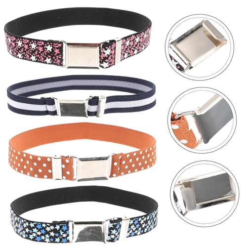 BESPORTBLE 4 pcs Elastic Waist Belts Stretchy Belts for Boys Jeans Accessories with Patterns Comfortable and Durable for Daily and Formal Wear3