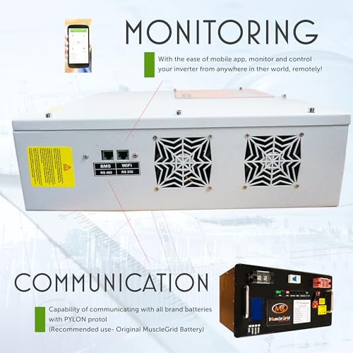 Image of MuscleGrid Solar Star 4KW Heavy Duty Solar Hybrid Inverter and 120AH 24V Smart Lithium Battery Combo