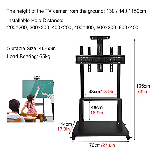 Soporte universal de piso para TV con ruedas y estante miniatura 3